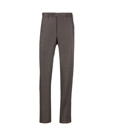 Canali Mid-rise Straight-leg Trousers In Black
