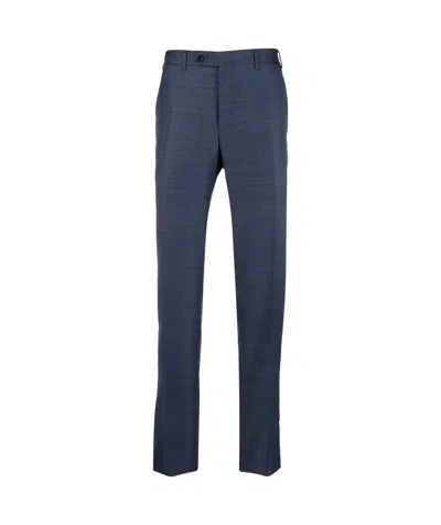 Canali Mid-rise Straight-leg Trousers In Blue