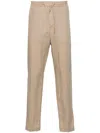 Canali Mid-rise Tapered Linen Trousers In Neutrals