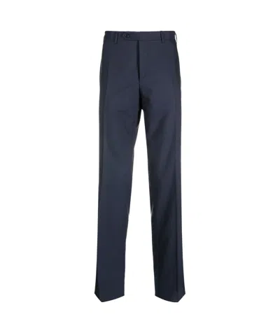 Canali Mid-rise Wool Chinos In Black