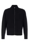 Canali Midnight Blue Wool Cardigan In Black