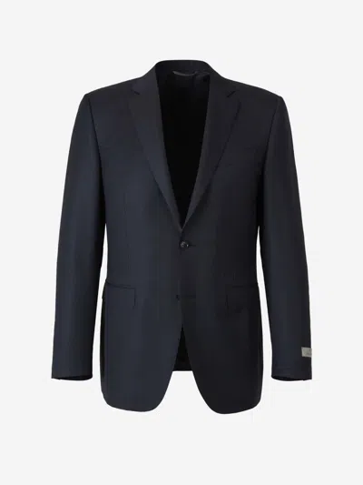 Canali Milano Wool American In Midnight Blue