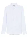 Canali Mini Check-pattern Shirt In Blue