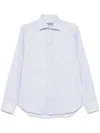 Canali Mini-check Shirt In Blue