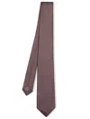 Canali Mini Geometric Pattern Black/brown Tie In Brown