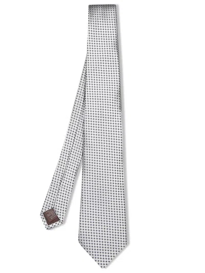 Canali Mini Geometric Pattern Black/grey Tie