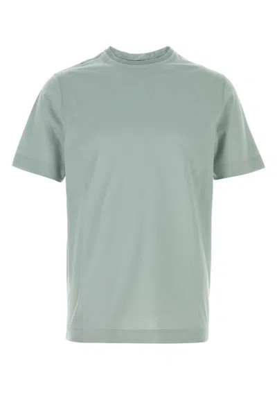 Canali Mint Green Cotton T Shirt In Blue