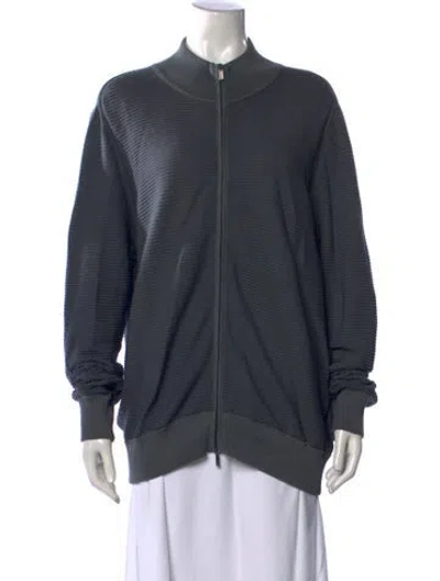 Pre-owned Canali Mock Neck Long Sleeve Sweatshirt In Grey