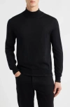 Canali Mock Neck Wool & Silk Blend Sweater In Black