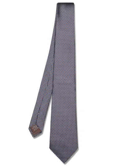 Canali Multicolor Geometric Pattern Tie In Black
