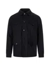 Canali Multi-pocket Shirt Jacket In Black
