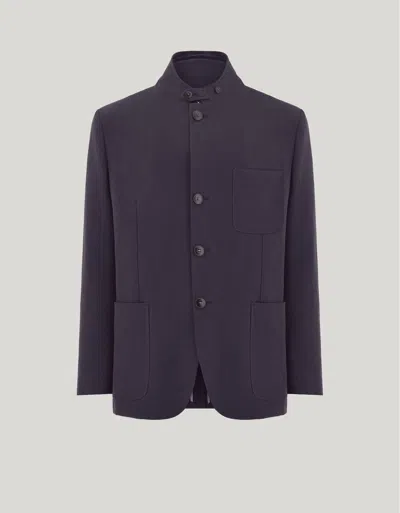 Canali Navy Blue  Bruma Regular Fit Pure Linen Jacket