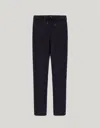 Canali Navy Blue Drawstring Chinos In Impeccabile Wool Flannel In Blue
