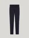 Canali Navy Blue Five Pocket Flannel Impeccabile Wool Pants In Black