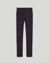Canali Navy Blue High-waisted Pleatless Wool Pants In Blue