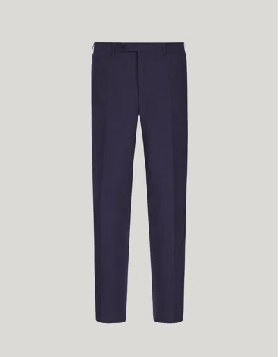 Canali Navy Blue Pants In Wool