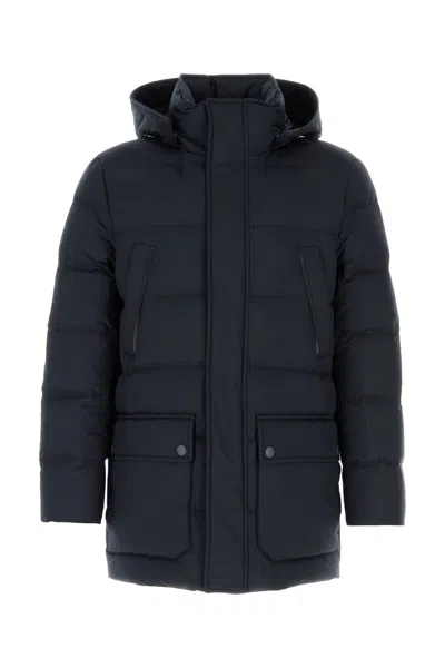 Canali Navy Blue Polyester Down Jacket