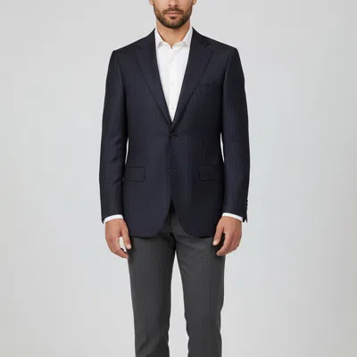 Pre-owned Canali Navy Blue Stripe Wool Single Breasted Blazer L