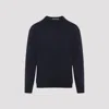 Canali Crew Neck Sweater In Virgin Wool In Blue