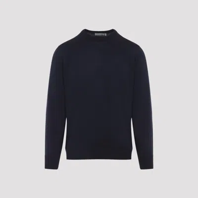 CANALI CANALI NAVY BLUE VIRGIN WOOL SWEATER