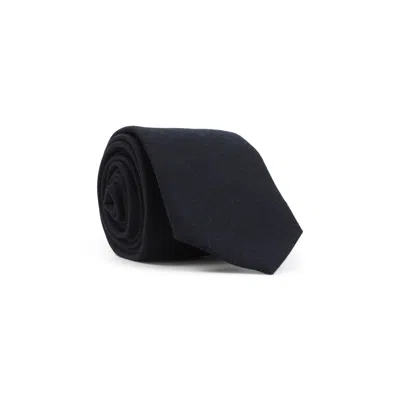 Canali Navy Blue Wool Flannel Tie