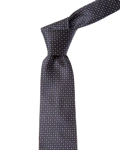 Canali Navy Silk Tie In Blue