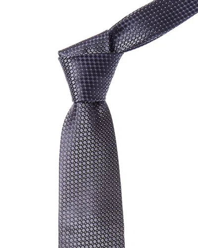 Canali Navy Silk Tie In Blue