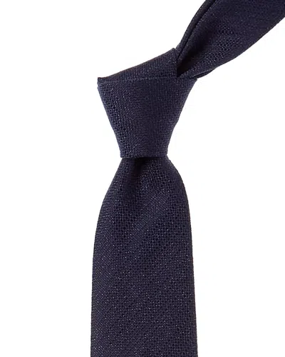 Canali Navy Silk Tie In Blue