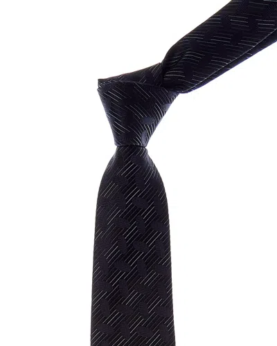 Canali Navy Silk Tie In Multi