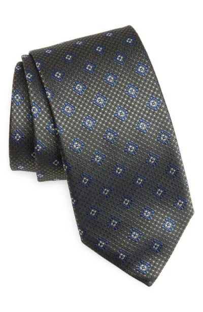 Canali Neat Silk Jacquard Tie In Green