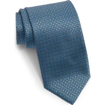 Canali Neat Silk Tie In Blue