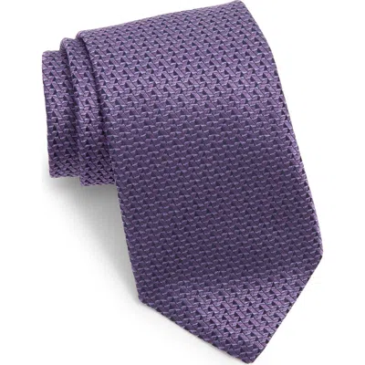 Canali Neat Silk Tie In Purple