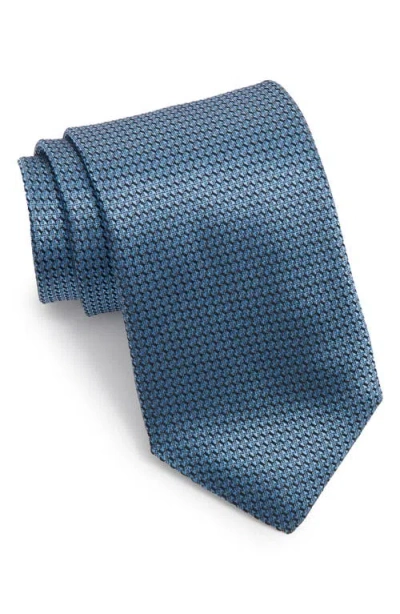 Canali Neat Silk Tie In Blue