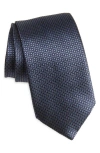 Canali Neat Silk Tie In Blue