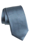 Canali Neat Silk Tie In Blue