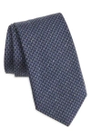 Canali Neat Silk Tie In Blue