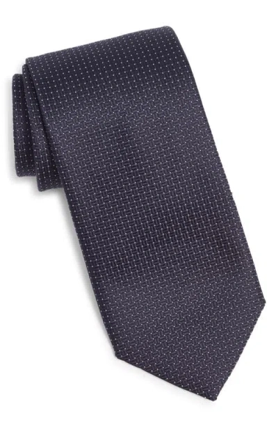 Canali Neat Silk Tie In Blue