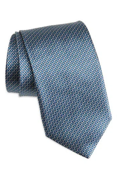 Canali Neat Silk Tie In Blue