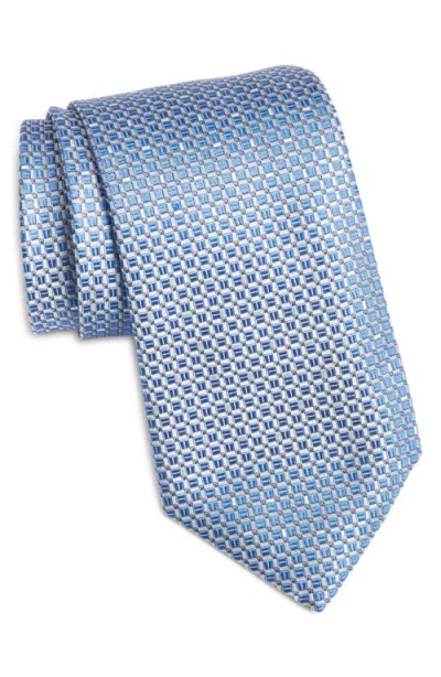 Canali Neat Silk Tie In Blue