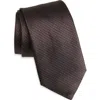 Canali Neat Silk Tie In Brown