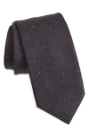 Canali Neat Silk Tie In Brown