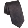 Canali Neat Silk Tie In Brown