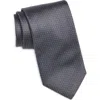 Canali Neat Silk Tie In Dark Grey