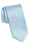 Canali Neat Silk Tie In Light Blue