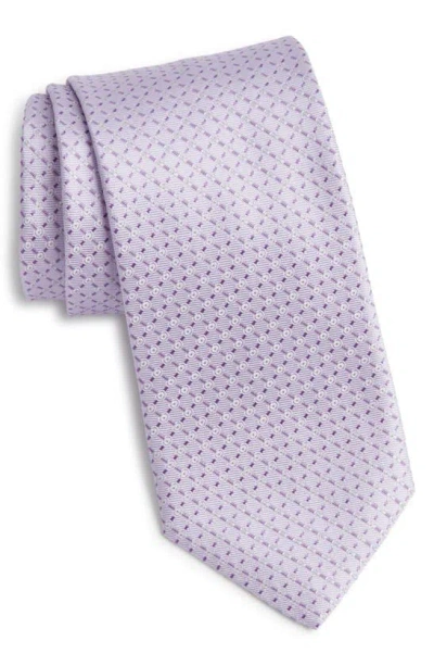 Canali Neat Silk Tie In Light Purple