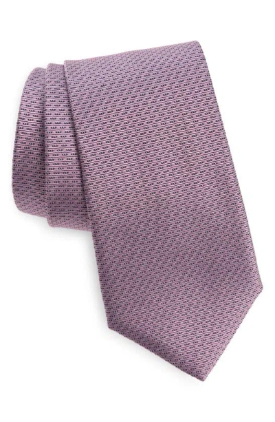 Canali Neat Silk Tie In Purple