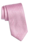 Canali Neat Silk Tie In Pink