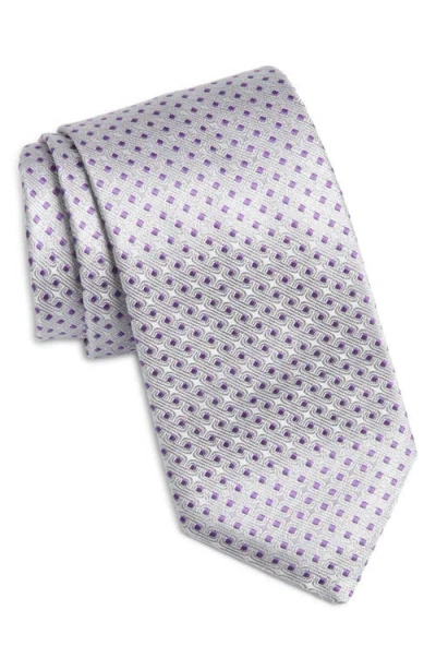 Canali Neat Silk Tie In White