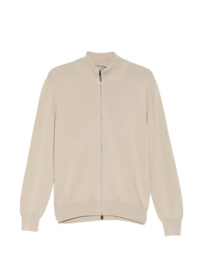 Canali 집업 니트 가디건 In Neutral