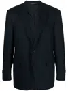 Canali Notched-lapel Single-breasted Blazer In Blue